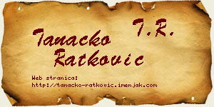 Tanacko Ratković vizit kartica